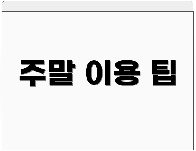 주말 이용 팁
