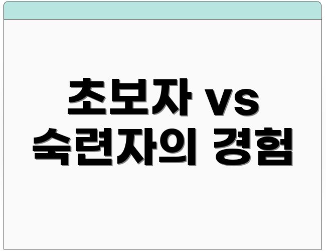 초보자 vs 숙련자의 경험