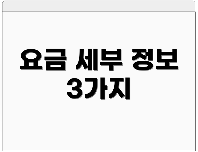 요금 세부 정보 3가지