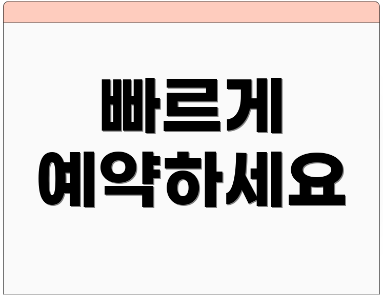 빠르게 예약하세요