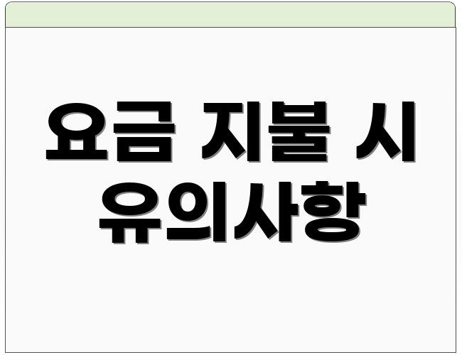 요금 지불 시 유의사항