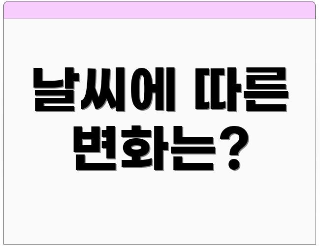 날씨에 따른 변화는?