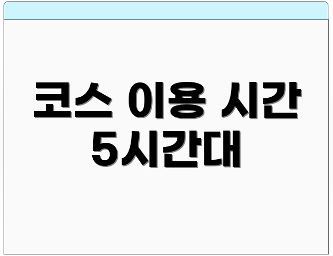 코스 이용 시간 5시간대