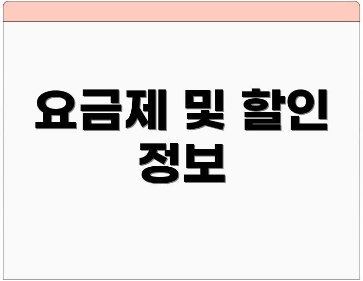 요금제 및 할인 정보