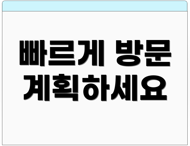 빠르게 방문 계획하세요