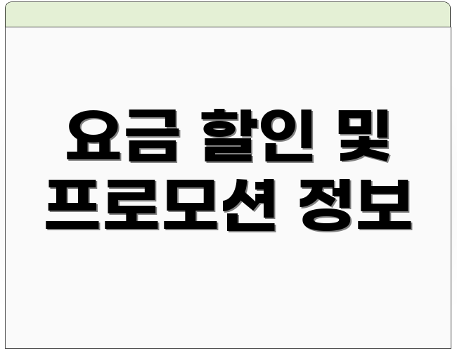 요금 할인 및 프로모션 정보