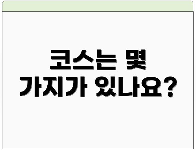코스는 몇 가지가 있나요?