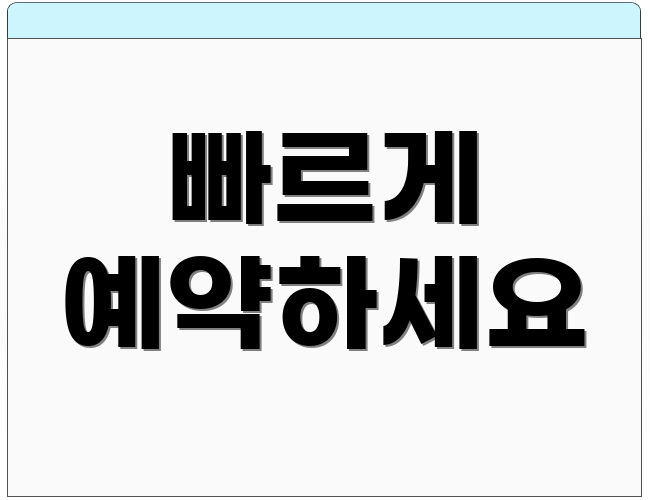 빠르게 예약하세요