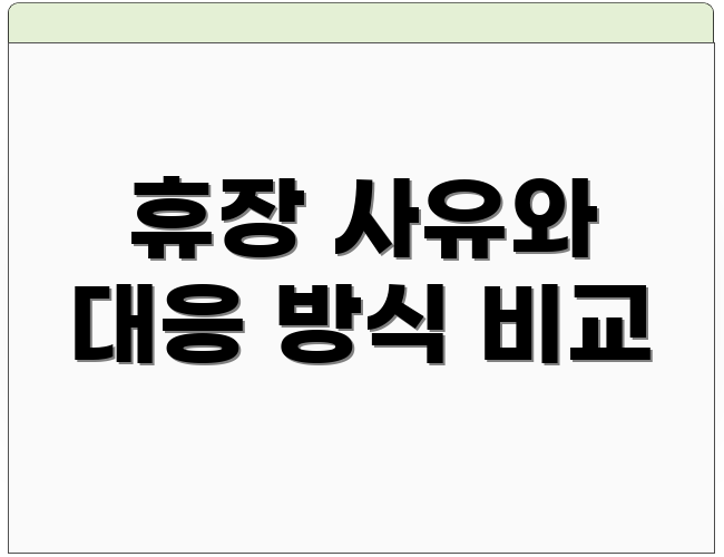 휴장 사유와 대응 방식 비교