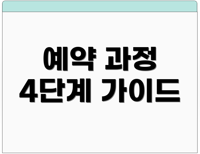 예약 과정 4단계 가이드