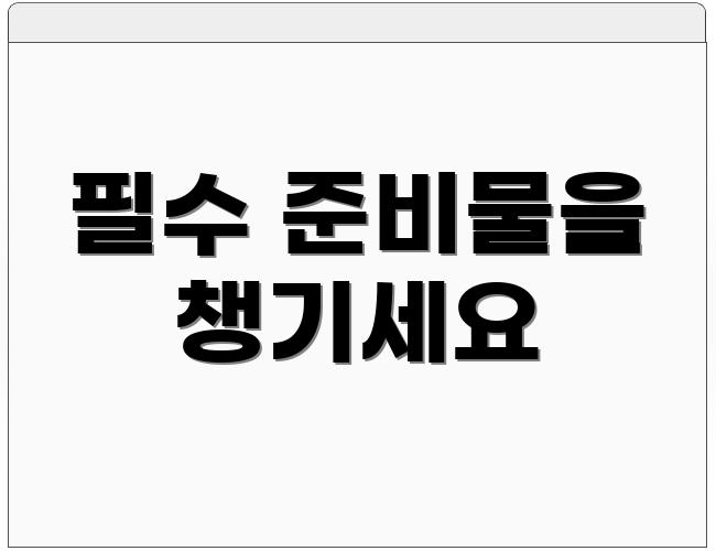 필수 준비물을 챙기세요