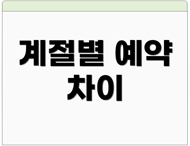 계절별 예약 차이