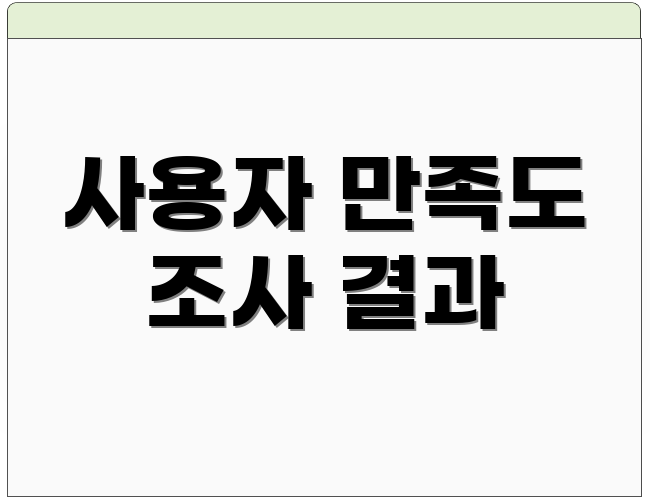 사용자 만족도 조사 결과