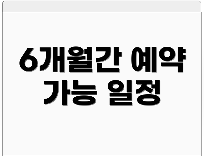 6개월간 예약 가능 일정