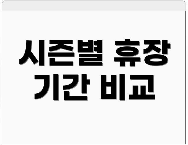 시즌별 휴장 기간 비교