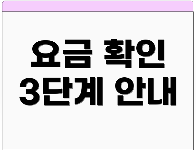 요금 확인 3단계 안내