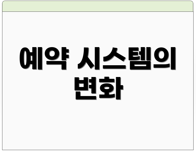 예약 시스템의 변화