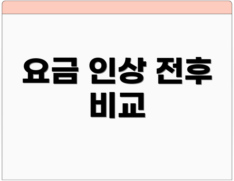 요금 인상 전후 비교