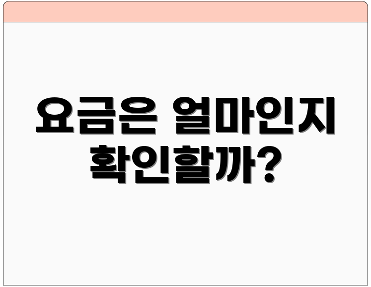 요금은 얼마인지 확인할까?