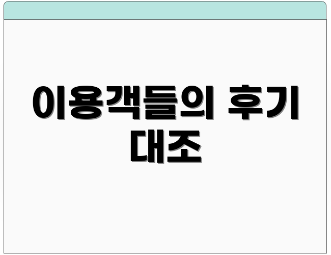 이용객들의 후기 대조