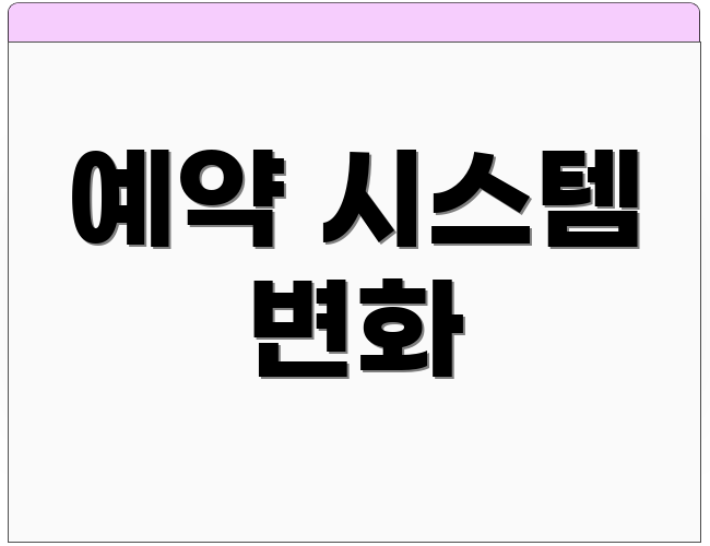예약 시스템 변화