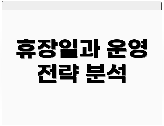 휴장일과 운영 전략 분석