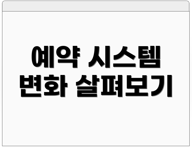 예약 시스템 변화 살펴보기