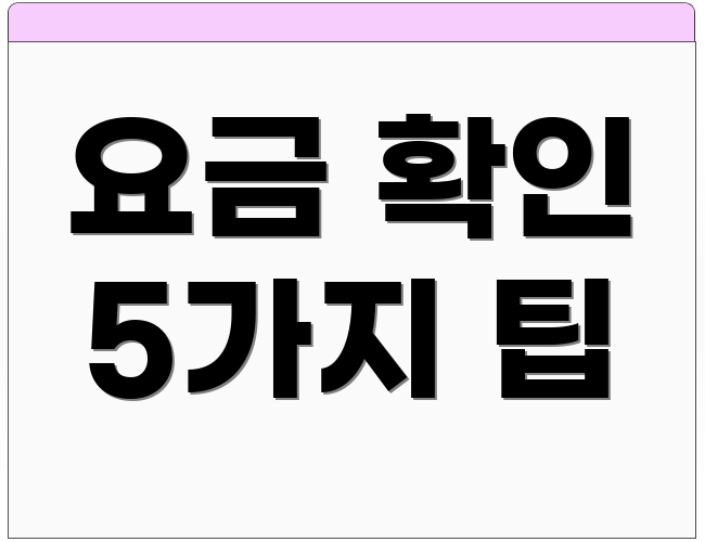 요금 확인 5가지 팁
