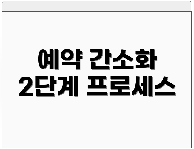 예약 간소화 2단계 프로세스