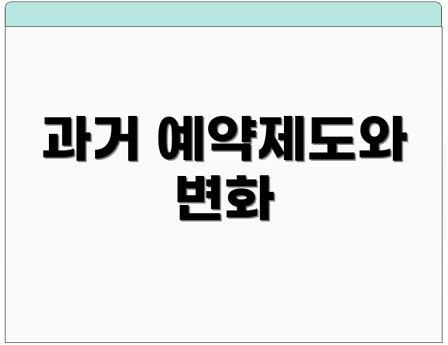 과거 예약제도와 변화