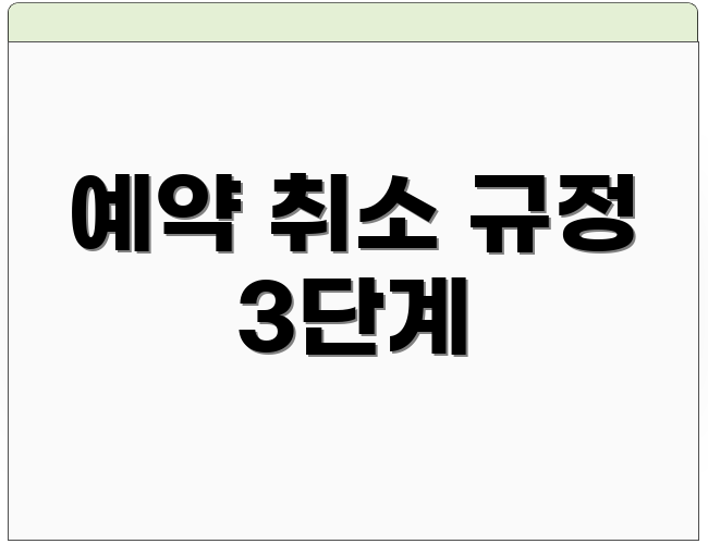 예약 취소 규정 3단계