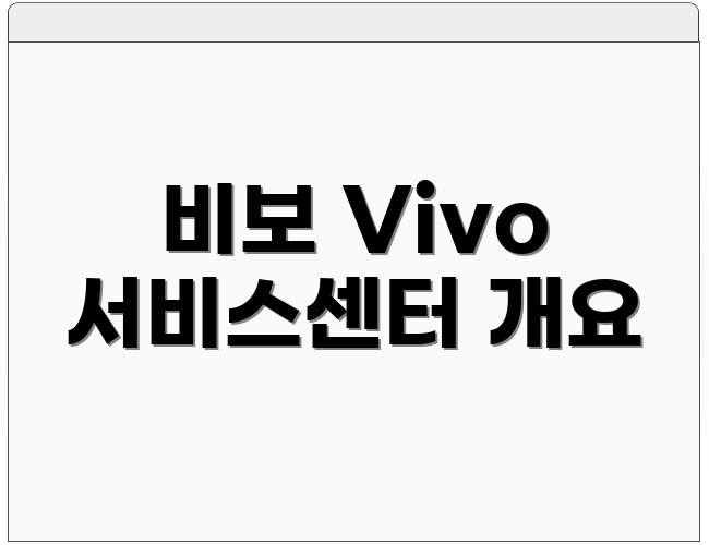 비보 Vivo 서비스센터 개요