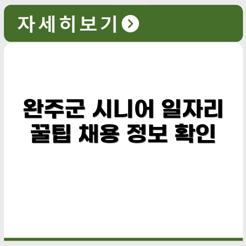 전라북도 완주군 시니어클럽 노인 시니어 일자리 사업 채용정보 홈페이지