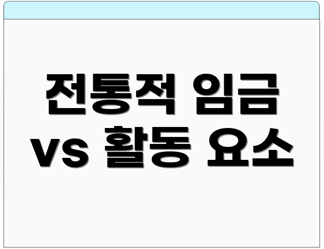 전통적 임금 vs 활동 요소