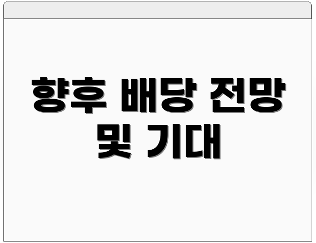 향후 배당 전망 및 기대