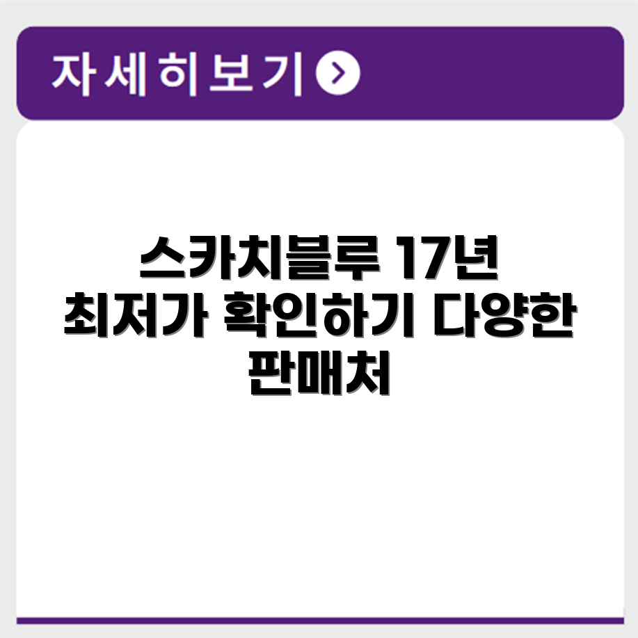 스카치블루 17년산 가격 다양한 판매처에서 확인하기