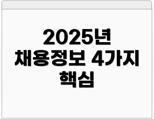 2025년 채용정보 4가지 핵심