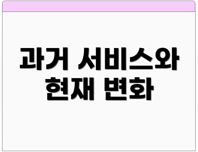 과거 서비스와 현재 변화