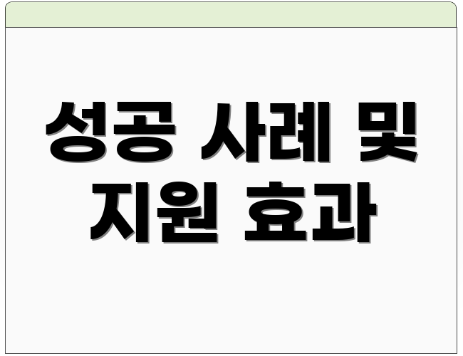 성공 사례 및 지원 효과