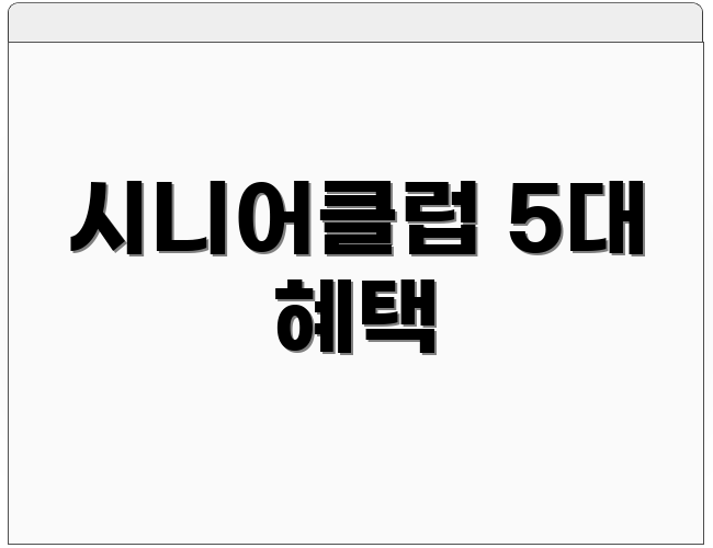 시니어클럽 5대 혜택