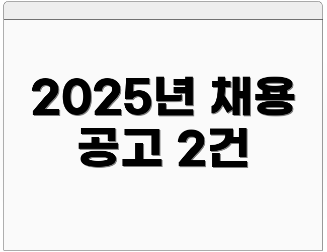 2025년 채용 공고 2건