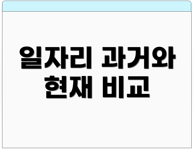 일자리 과거와 현재 비교
