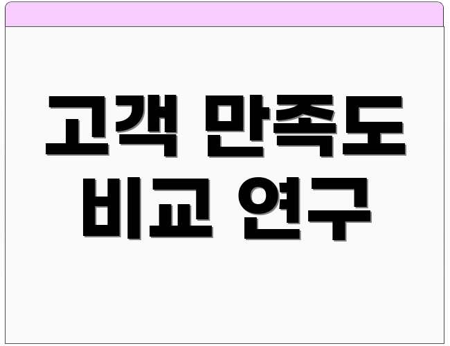 고객 만족도 비교 연구