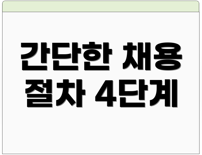 간단한 채용 절차 4단계