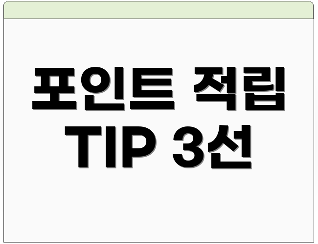 포인트 적립 TIP 3선
