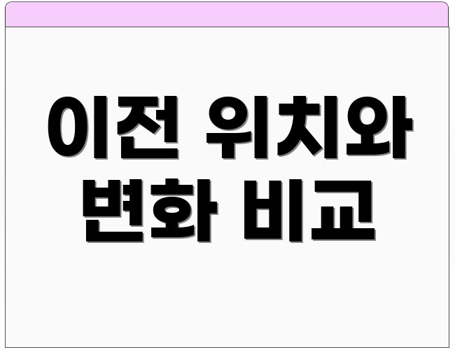 이전 위치와 변화 비교