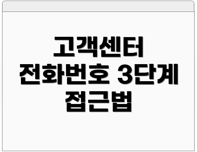 고객센터 전화번호 3단계 접근법