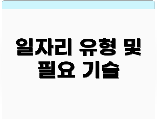 일자리 유형 및 필요 기술