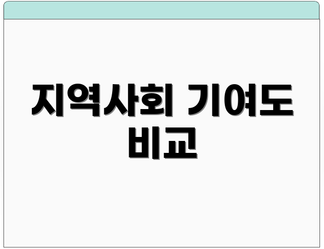지역사회 기여도 비교