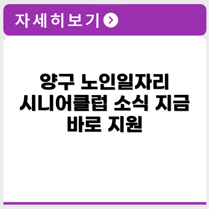 강원도 양구군 시니어클럽 노인 시니어 일자리 사업 채용정보 홈페이지